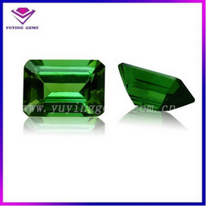 <span class=keywords><strong>Diamante</strong></span> sintético 6*8mm rectángulo gemas al por mayor verde cz piedra - Product Image 1