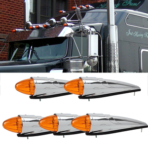 1 * pcs 17led Amber Waterproof Chrome Cab Marker Clearance Light pour Heavy Duty Truck pour Kenworth pour Freightliner pour Volvo - Product Image 3