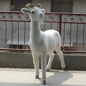 Decoración de Centro Comercial de Supermercado, <span class=keywords><strong>Cabra</strong></span> de Cuerno Largo de Piel Artificial de Tamaño Real con Precio de Fábrica - Product Image 2