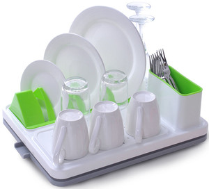 Large Size Plastic <strong>Dish</strong> Drying <strong>Rack</strong> <strong>with</strong> <strong>Tray</strong> Kitchen Holder Drying Organizer <strong>Dish</strong> <strong>Rack</strong> - Product Image 2