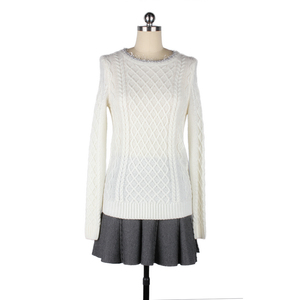 Nouvelle Lancé ras du <span class=keywords><strong>cou</strong></span> lâche câble couleur combinaison chandail - Product Image 1
