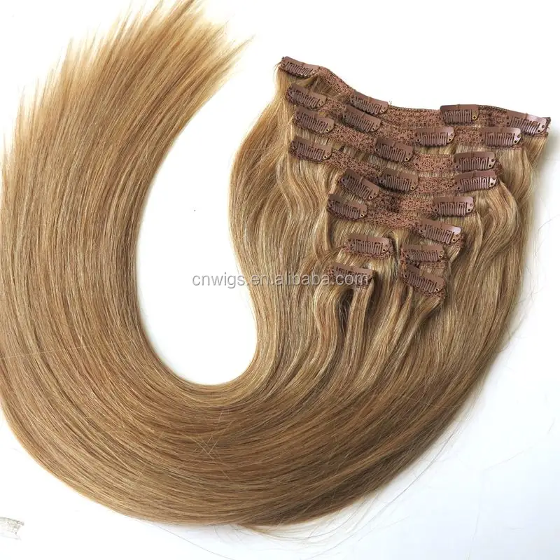 22 "220G Butterscotch Madu Pirang Semua Warna Full Head Remy Murah Penjepit Tarik Ganda Dalam Ekstensi Rambut untuk Rambut Pendek