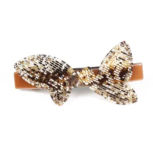 French Hand Made Elegant Hair Accessories Diamond Butterfly Barrette Hair Clip