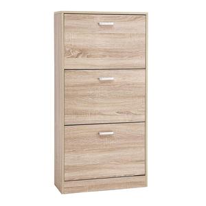 Tủ giày 3 tầng, tủ lưu trữ giày, giá để giày có thể điều chỉnh với cửa gỗ sồi - Product Image 2