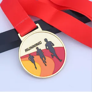 Оптовая продажа, Высококачественная красная пустая медаль на заказ, 3D Золотая Серебряная бронза цинковый сплав, металлическая медаль, спортивная медаль