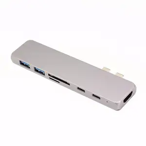 7 2 双Usb C型集线器与 2 个Usb 3.0 端口Thunderbolt 3 个HDMI适配器适用于macbook pro 16英寸