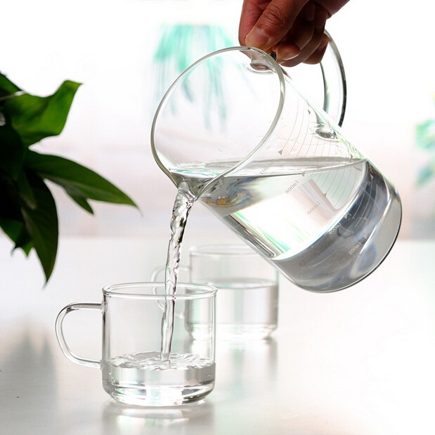 heat resistant glass mug measurement jug/measuring glass mug