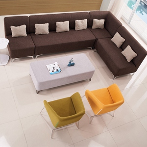 भूरे रंग के कपड़े डबल सीटर कोनर सोफे SF-025-2 - Product Image 5