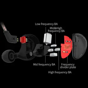 Проводные наушники KZ AS10 3,5 мм, наушники 5BA, сбалансированные арматурные Hi-Fi наушники-вкладыши с басами, Спортивная гарнитура с шумоподавлением.