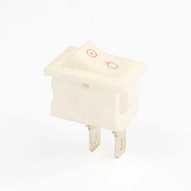 Kcd 2a 250vac T55 T85 T105 Rechthoekige Witte 2 Pin Miniatuur Tuimelschakelaar