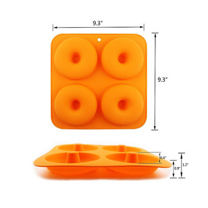 Grands moules à donuts en Silicone de 4 cavités, moules pour la cuisson, usine en chine, - Product Image 3