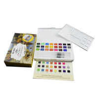 Ensemble de peinture à l'aquarelle personnalisée, 24 36 48 couleurs, aquarelles