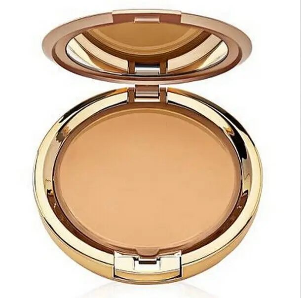 GMPC fournisseur de fondation faible quantité minimale de commande contrôle de l'huile d'or de luxe haute qualité OEM réglage du visage marque privée poudre compacte compacte