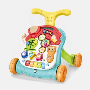 批发多功能游戏套装二合一安全婴儿学习桌婴儿学步车音乐剧