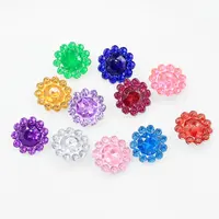10ミリメートルHotfix Bling Acrylic Pointback Flower Rhinestone Buttons Artificial Plastic Decorative Strass Beads