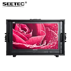 SEETEC 28 inch व्यावसायिक प्रसारण ट्रैक्टर पर्ची के साथ स्क्रीन 4 k स्टूडियो मॉनिटर पोर्टेबल उड़ान मामले