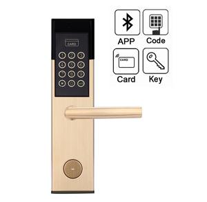 Serrure intelligente par mot <span class=keywords><strong>de</strong></span> passe multifonctionnelle sans clé Poignée réversible en bois Maison Hôtel Compatible Tuya Wi-Fi Prend en charge le code <span class=keywords><strong>de</strong></span> la carte - Product Image 4