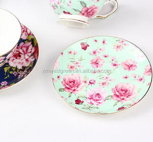 CCM-050 antico di caffè di ceramica tazze da tè e piattini/fine bone insieme di tè della porcellana/porcellana floreale tazze di caffè e piattini set, - Product Image 5