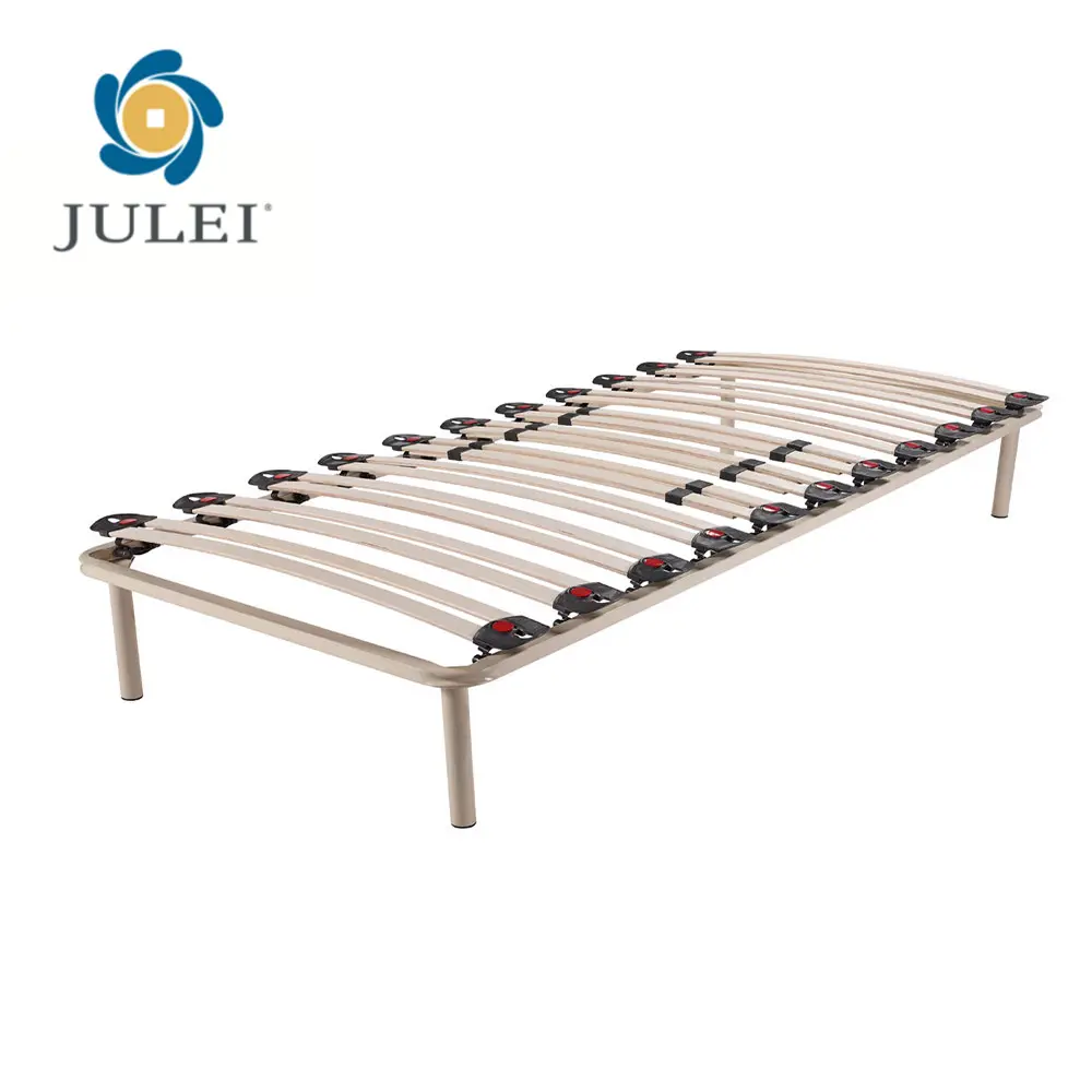 European Single Hotel Bed Frame Parts With Strength Slats Strong structure metal bed