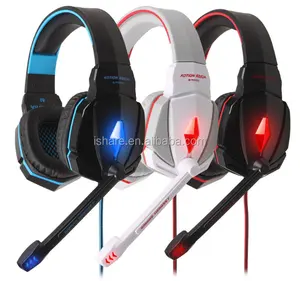 KOTION JEDES G4000 Stereo-Gaming-Kopfhörer-Headset-Kopfband mit LED-Licht zur Lautstärke regelung des Mikrofons