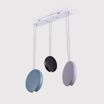 Postmoderne Industrielle Led Source D'éclairage Fusée Ombre Pendentif Lampe Bleu Noir Blanc Finition Cordon Ensemble Lustre