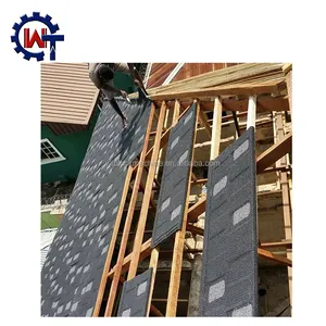 Scandole per tetto in metallo rivestite in pietra/scandole per <span class=keywords><strong>tegole</strong></span> romane per tetto in materiale da costruzione per la casa - Product Image 2