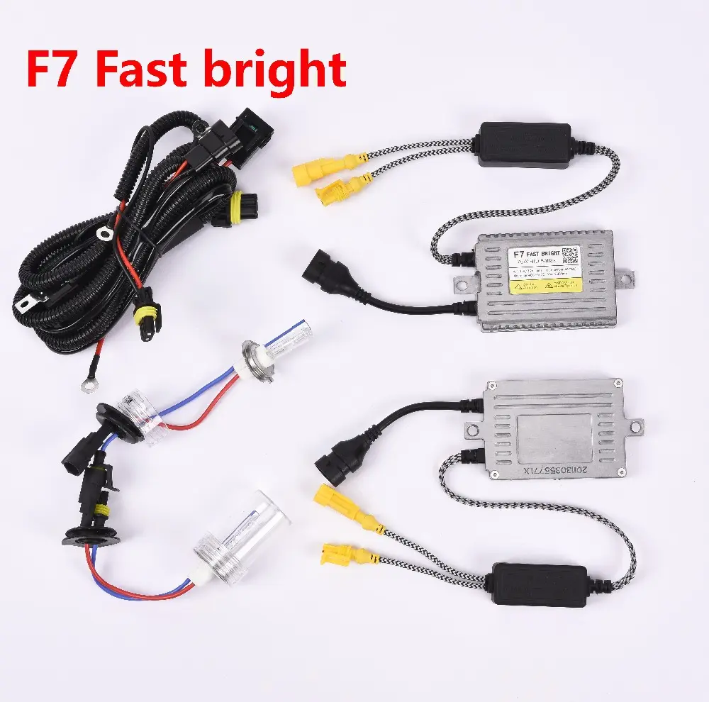 2017 Groothandel F7 75W Fast Bright Hid Xenon Hid Ballast Koplamp Licht Hid Xenon Conversie Kit H1 H7 H11 HB3 HB4 D2H 9012 HIR2