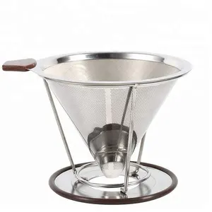 304 hot selling stainless steel cone coffee dripper filter
