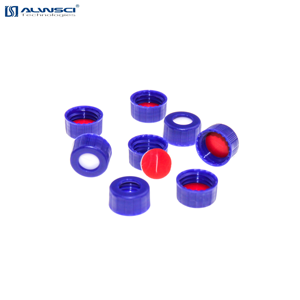ALWSCI azul 9-425 abierto con tapón de rosca de silicona ptfe preslit septa para cuello corto 9mm y <span class=keywords><strong>hplc</strong></span> frascos 9-SP3005-2A - Product Image 2