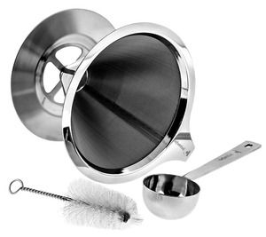Sin papel verter sobre cafetera, 18 \ 8 (304) acero inoxidable reutilizable goteo cono Filtro de café, sola taza cafetera - Product Image 3