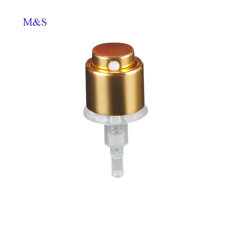 15mm Shiny gold anodizing crimpless perfume mist spray pump with collar