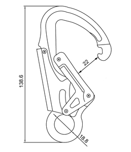 Mousqueton à double action en aluminium A722-1, mousqueton d'attaque à œil rond - Product Image 5