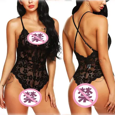 Girls Sexy Lace Lingerie/ Deep V sexi Teddies/Bodysuit With Back Hollow Out