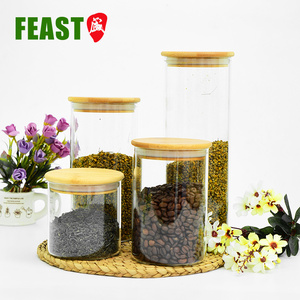 Cocina hermética <span class=keywords><strong>de</strong></span> alimentos personalizada, tuerca <span class=keywords><strong>de</strong></span> té <span class=keywords><strong>de</strong></span> flores con tapa <span class=keywords><strong>de</strong></span> bambú, tarro <span class=keywords><strong>de</strong></span> almacenamiento <span class=keywords><strong>de</strong></span> <span class=keywords><strong>vidrio</strong></span> - Product Image 3