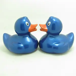 Custom PVC Blue Phthalate Free Weighted Floating Rubber Race Duck Medium Size