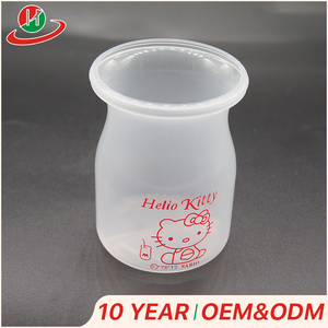 Grado Alimenticio personalizado impreso PP desseert pudín JAR <span class=keywords><strong>110</strong></span> ml leche yogur de plástico con tapa - Product Image 2