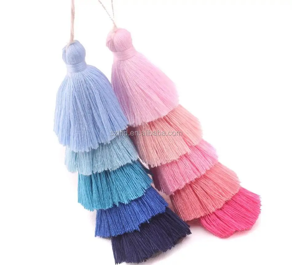 Borla de algodão colorida, para decoração de bolsa/pingente de borla para decoração de bolsa/borla