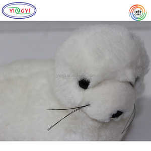 D449 Vente en gros usine Jouet en peluche <span class=keywords><strong>phoque</strong></span> harpe blanc scintillant, doux et naturel, conforme aux normes CPC ASTM F963, <span class=keywords><strong>animal</strong></span> marin pour bébé - Product Image 4