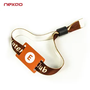 Rfid Wristband For Events 01FW 13.56MHz Custom Printed NFC RFID Fabric Woven Wristband For Events