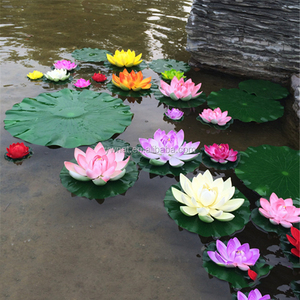 de loto Artificial lirios de Agua de flores plantas artificiales para el Banquete de Boda artesanía Decoración del Hogar regalo - Product Image 2