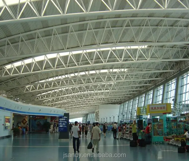 Metal steel pipe truss covers shed for railway station