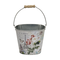 Pot Bunga Logam Murah Pot Taman Oval Logam Zinc Bucket Container Giftpacking