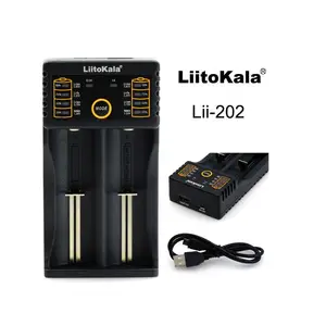 Liitokala Lii-202 18650 cargador de batería 1,2 V 3,7 V 3,2 V 3,85 V AA /AAA 26650, 10440, 14500, 25500 batería NiMH de litio cargador inteligente