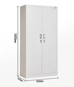 Metal Storage Cabinet 2 Door Steel Cupboard Wardrobe Tall Locker