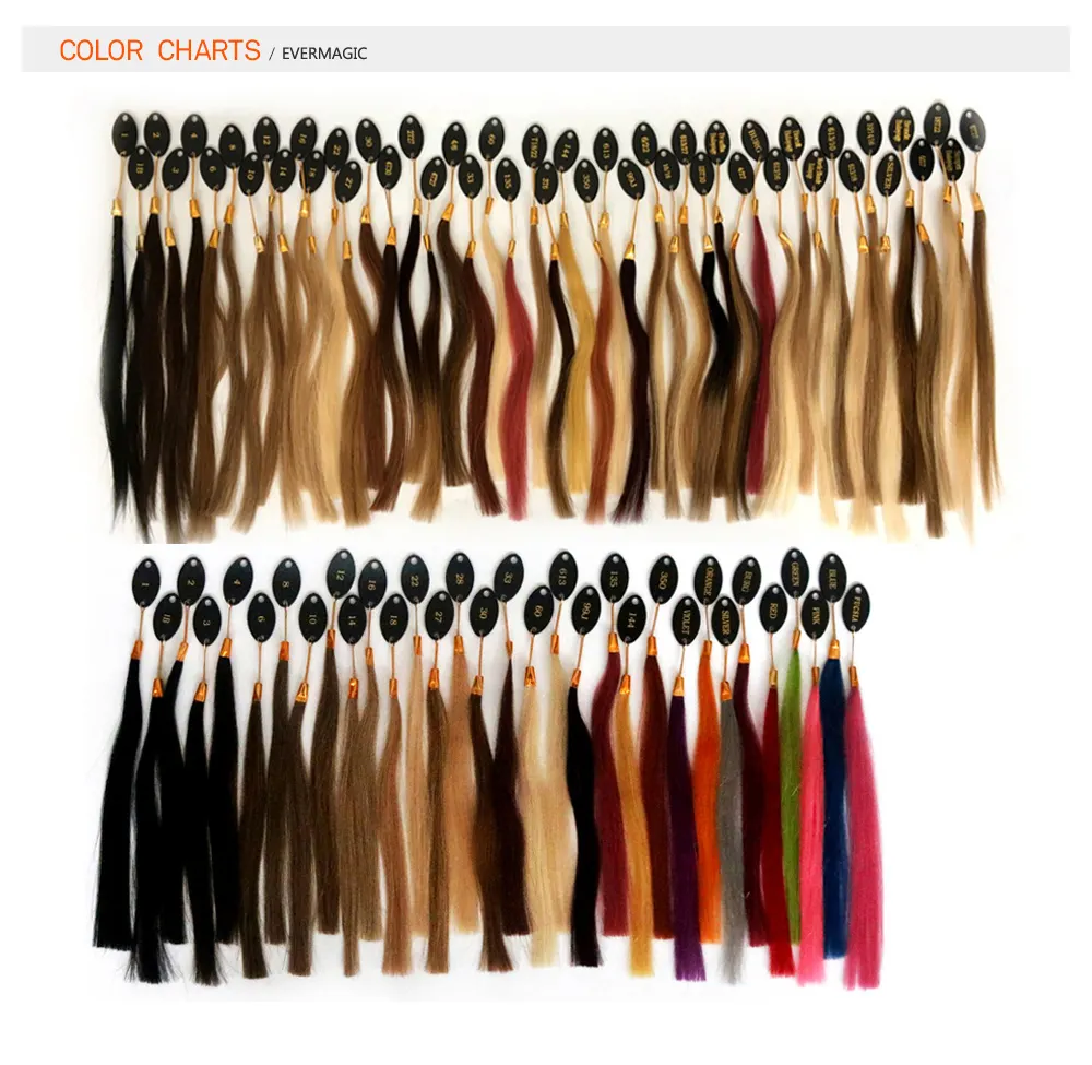 Wholesale Factory Price 100% Human Hair Different Versions Color Ring Color Chart