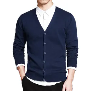 Thiết Kế mới Nút Phía Trước Dệt Kim Cardigan Nam Áo Len Mens Áo Len Cardigan Len Áo Len