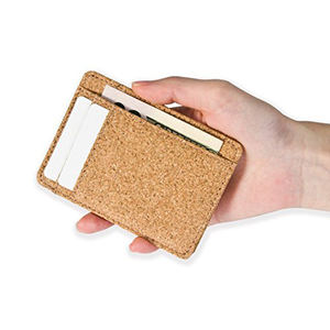 Mens Personalizzato Tasca Frontale Mini Piccola Pelletteria RFID Blocco Della Carta di Credito Titolare Sottile In Legno Minimalista <span class=keywords><strong>Vegan</strong></span> Sughero <span class=keywords><strong>Portafoglio</strong></span> - Product Image 4