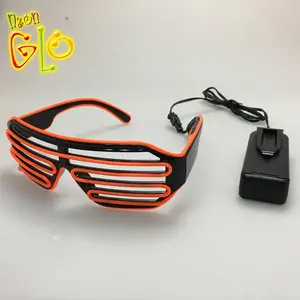 Sound Activated Neon EL LED Light Up Shutter Sun Glasses