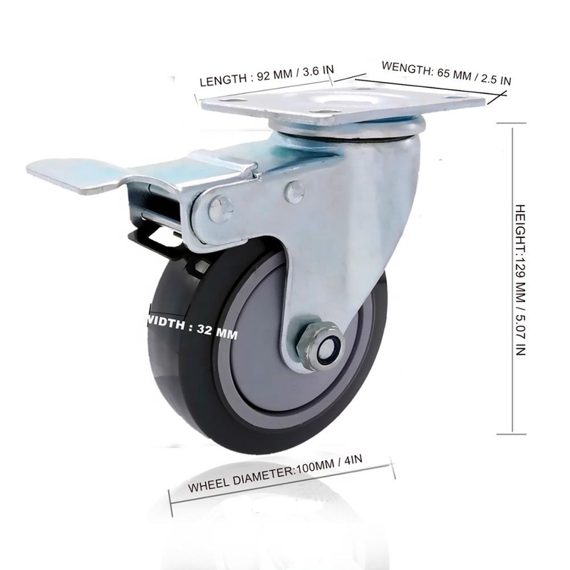 Steel Polyurethane Retractable Swivel Caster Wheels