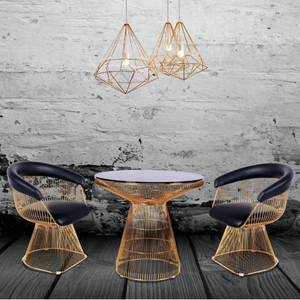 Chaise de mariage de haute qualité, chaise de salle à manger en fil d'or avec coussin de siège en PU, chaise de salon, sucette goldfinger - Product Image 6